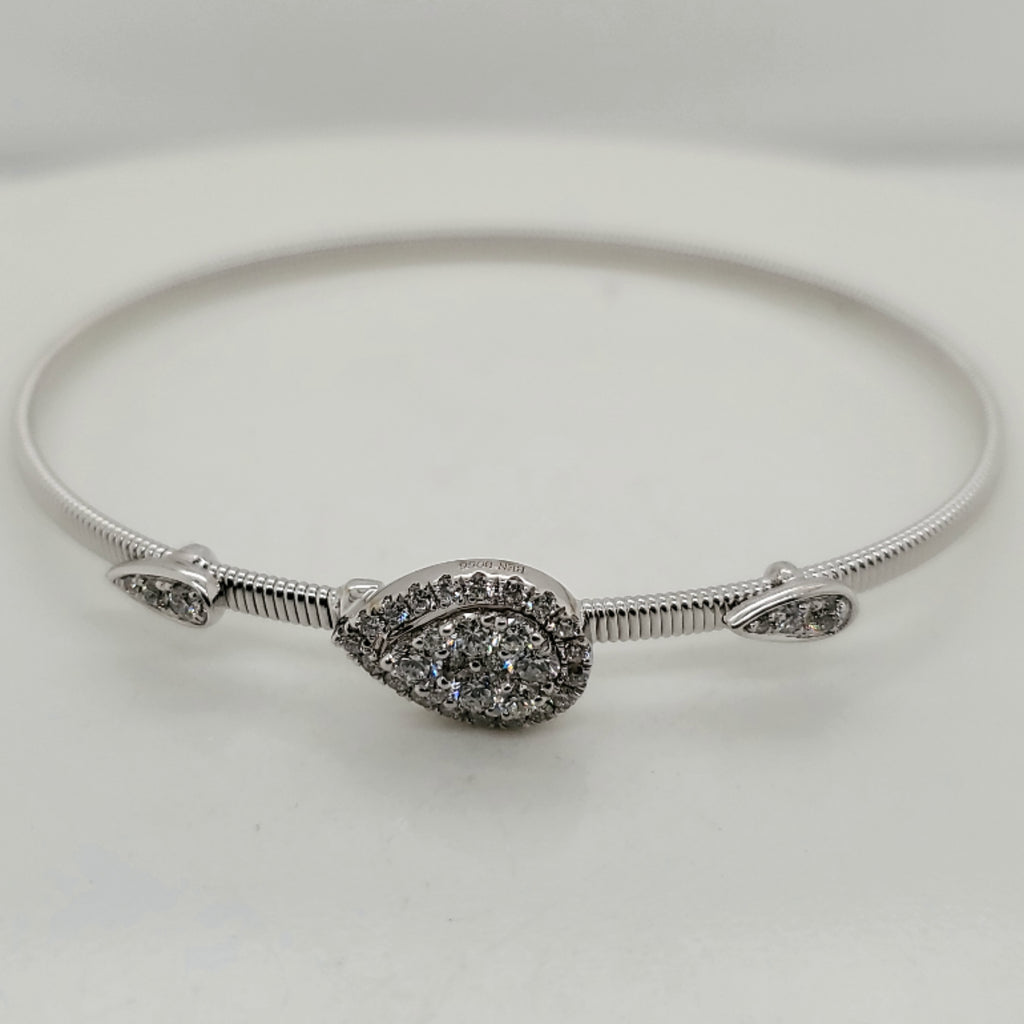 18kt White Gold Diamond Bangle Bracelet