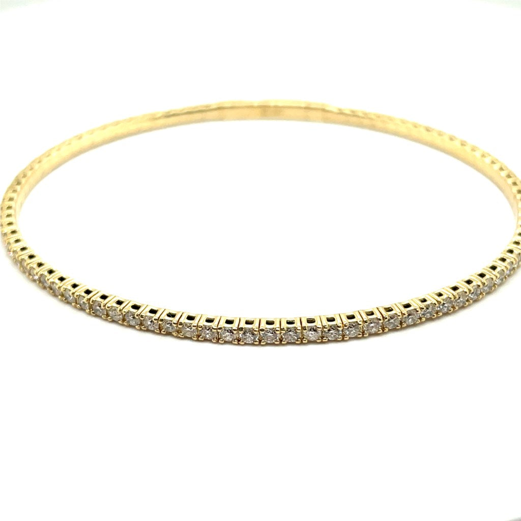 14Kt Yellow Gold 1.92Ctw Flexible Bangle Bracelet
