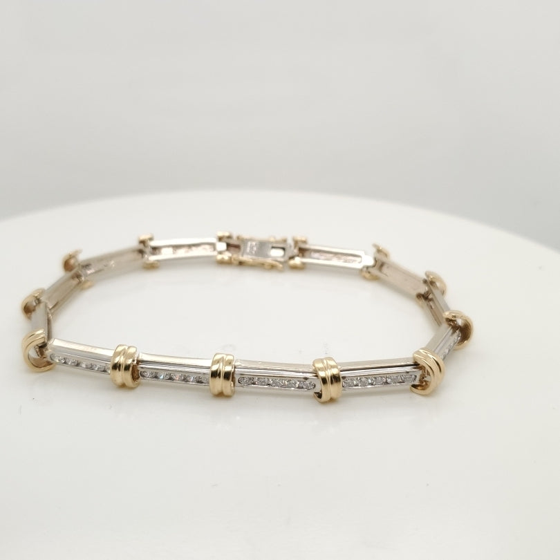 14kt White and Yellow Gold Diamond Bracelet