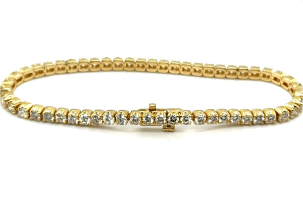 5.02Ctw 14kt Yellow Gold Diamond Tennis Bracelet