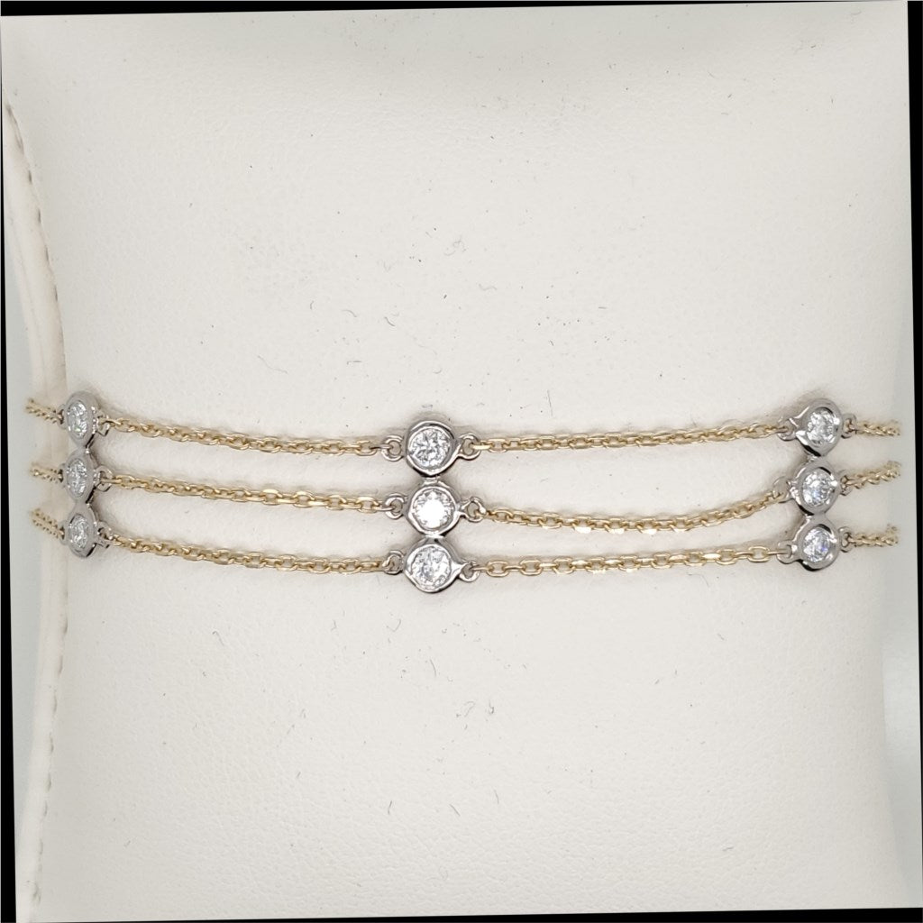 14Kt Yellow Gold 0.86Ctw Flexible Bangle Bracelet