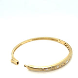 14kt Yellow Gold 0.84Ctw Bezel Set Diamond Bangle Bracelet