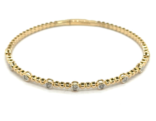 14Kt Yellow Gold 0.36Ctw Flexible Bangle Bracelet
