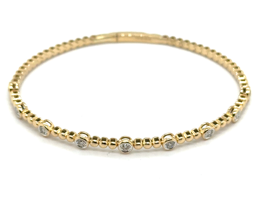 14Kt Yellow Gold 0.36Ctw Flexible Bangle Bracelet