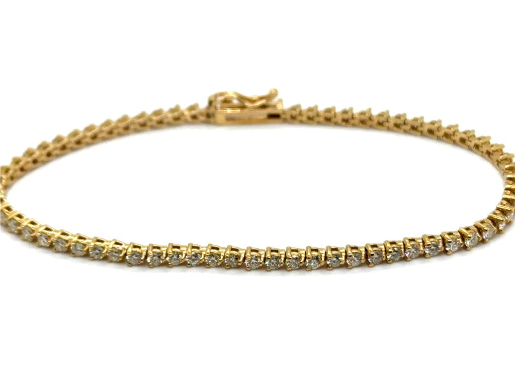 2.45 Ctw 14Kt Yellow Gold and Diamond Tennis Bracelet