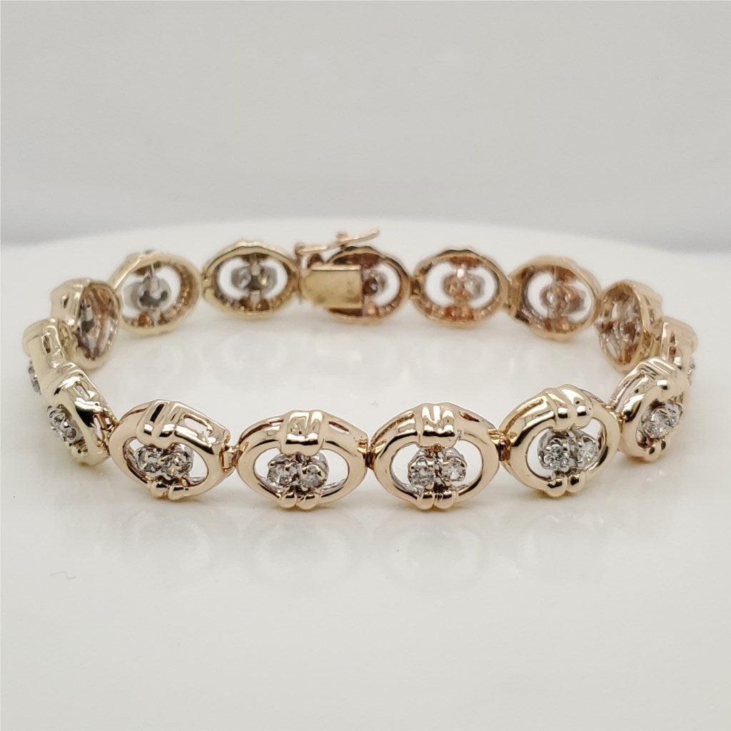 14kt Yellow Gold Diamond Link Bracelet