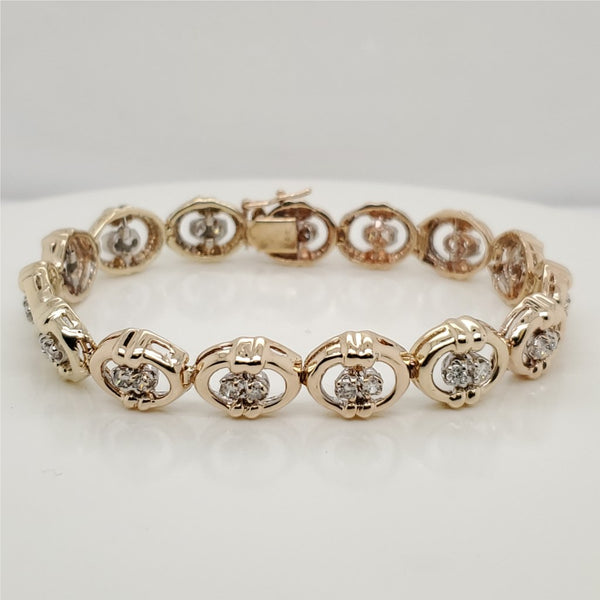 14kt Yellow Gold Diamond Link Bracelet