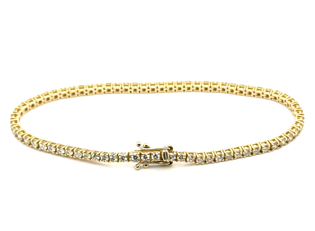 3.02 Ctw 14kt Yellow Gold Diamond Tennis Bracelet