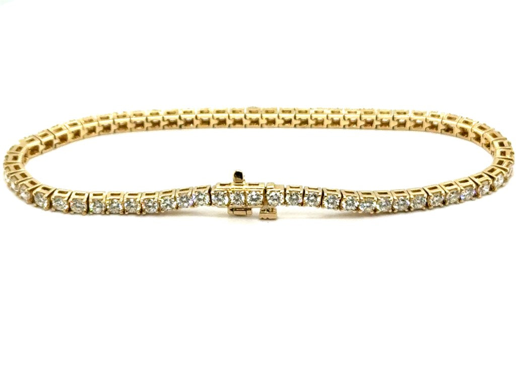 3.00 Ctw 14kt Yellow Gold Diamond Tennis Bracelet