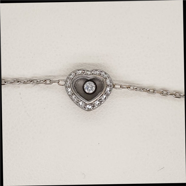 Chopard 18kt White Gold Happy Diamond Heart Bracelet