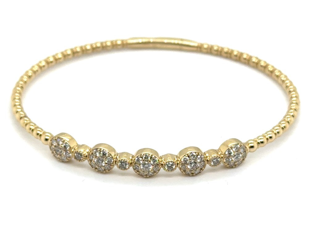 14Kt Yellow Gold 1.04 Ctw Flexible Bangle Bracelet