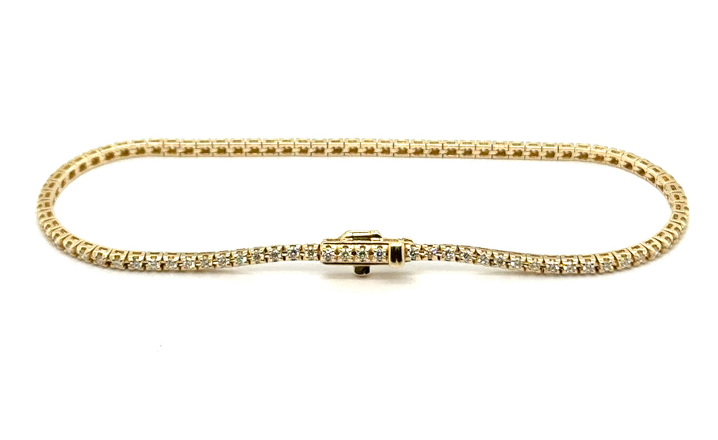 1.00 Ctw 14kt Yellow Gold Diamond Tennis Bracelet