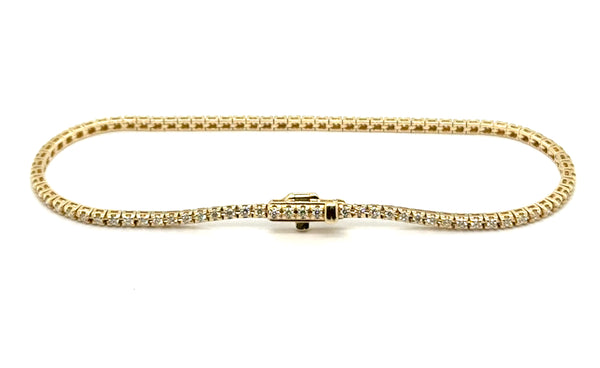 1.00 Ctw 14kt Yellow Gold Diamond Tennis Bracelet