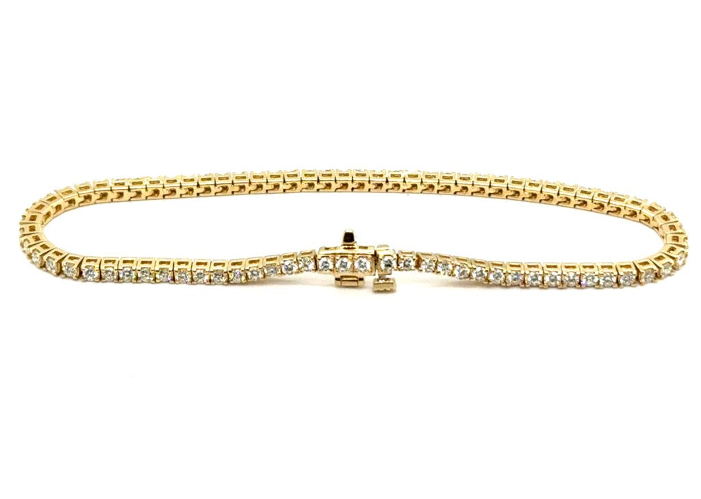 2.00 Ctw 14kt Yellow Gold Diamond Tennis Bracelet