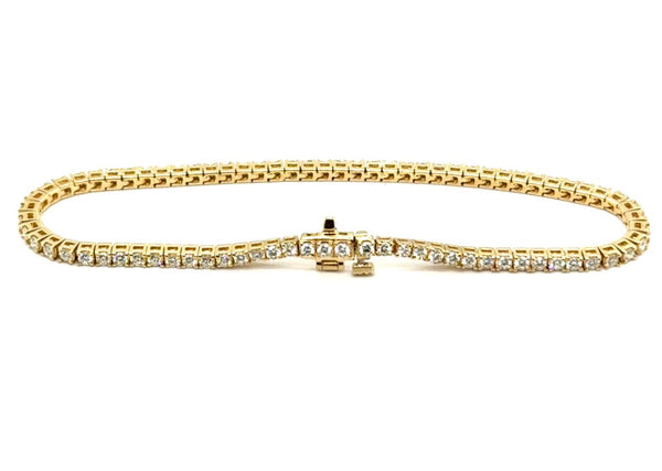 2.00 Ctw 14kt Yellow Gold Diamond Tennis Bracelet