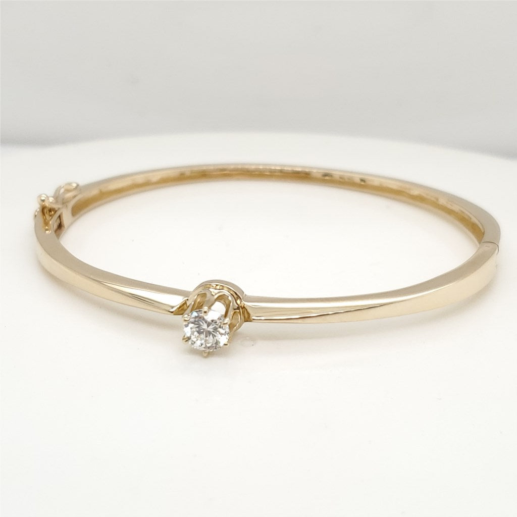 14kt Yellow Gold and Diamond Bangle Bracelet