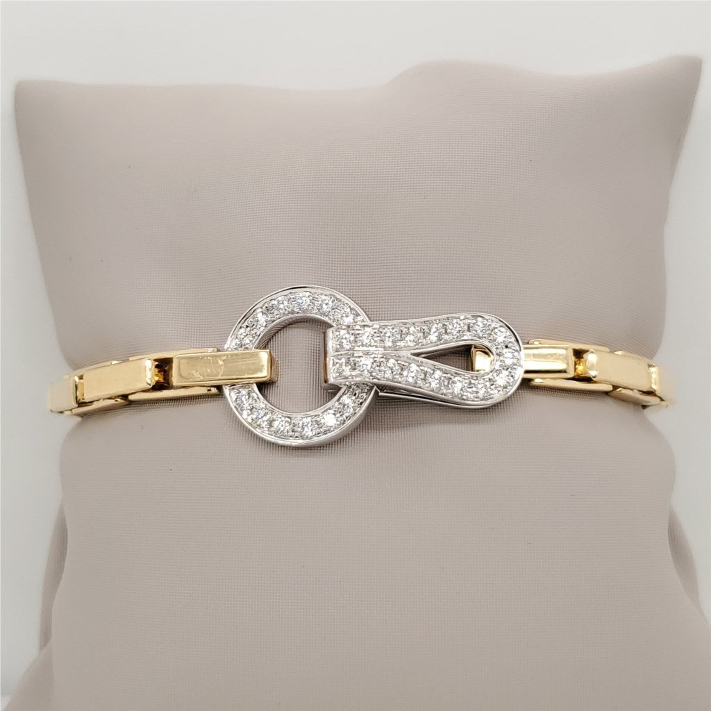 18kt Yellow Gold Diamond Buckle Clasp Bracelet