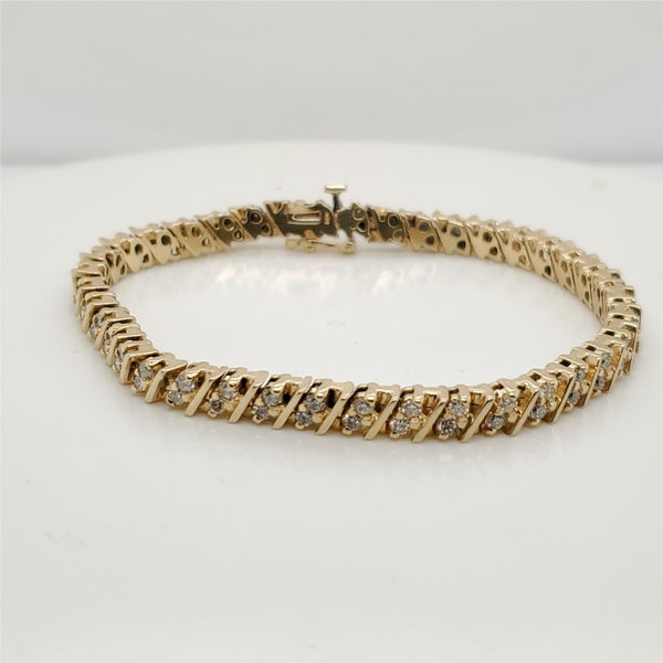 14Kt Yellow Gold Diamond Bracelet