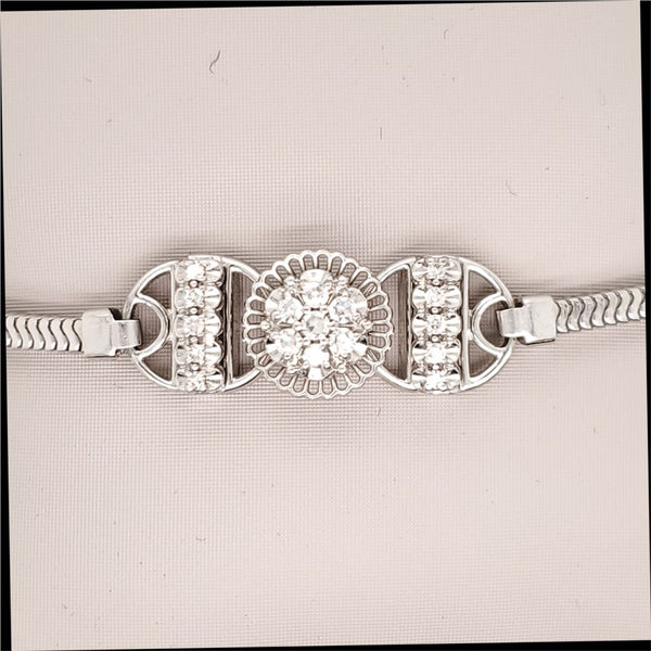Jabel 18Kt White Gold and Diamond Add A Link Bracelet
