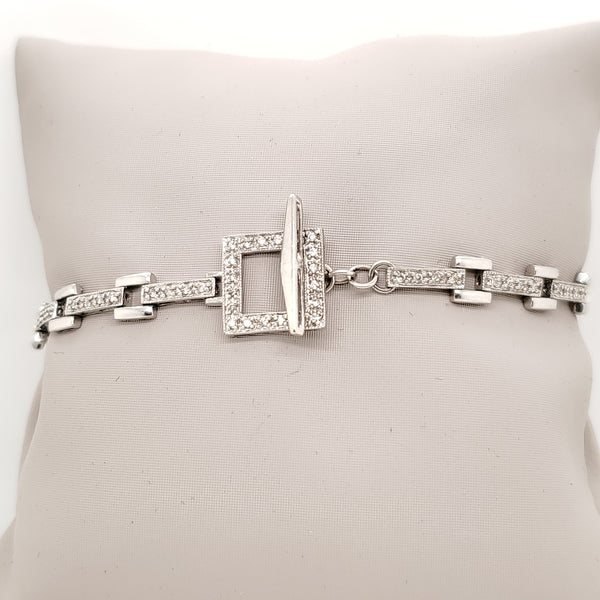 14kt White Gold Diamond Link Bracelet