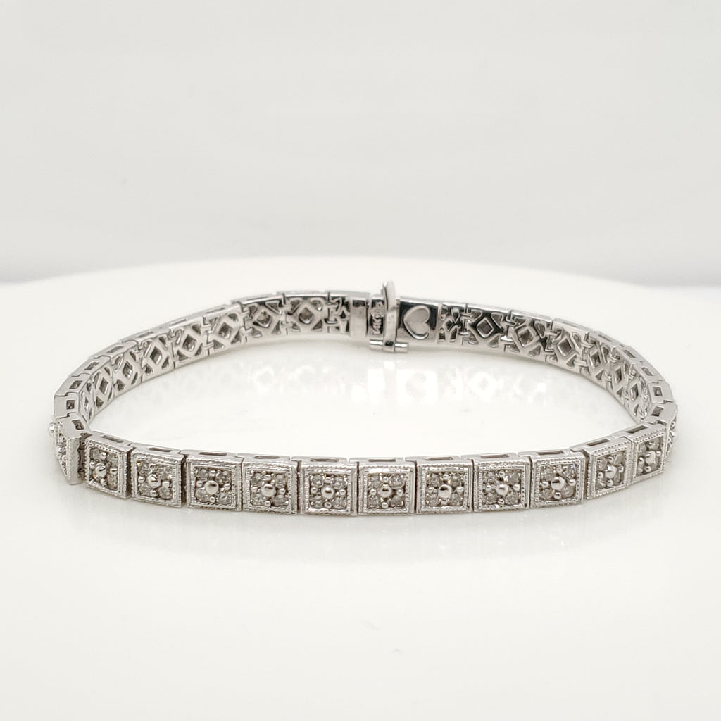14kt White Gold and Diamond Bracelet