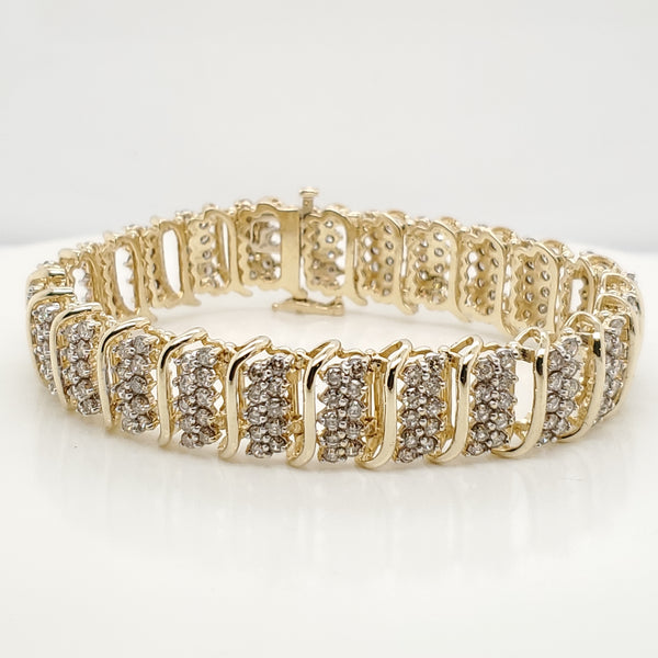 14kt Yellow Gold 7.00 Carat Diamond Bracelet