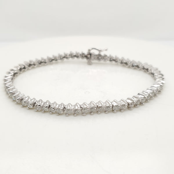 14kt White Gold 3.00 Carat Diamond Tennis Bracelet