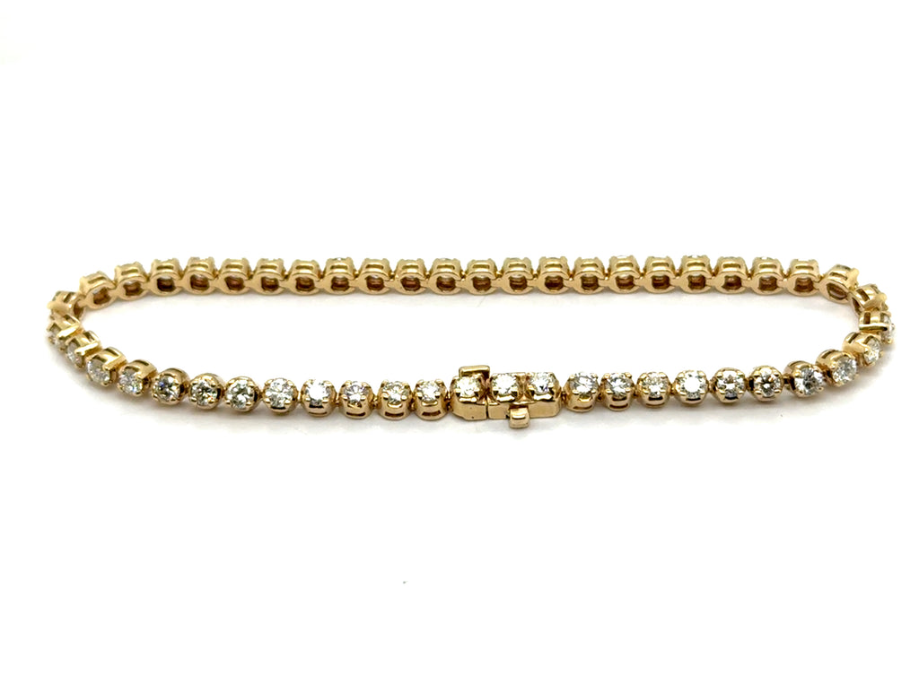 2.45 Ctw Est. 14Kt Yellow Gold And Diamond Tennis Bracelet