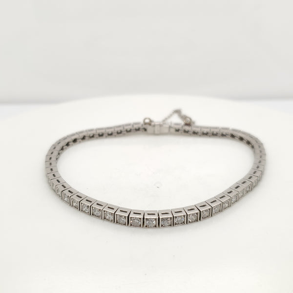 Platinum 3.00 Carat Total Weight Diamond Line Bracelet