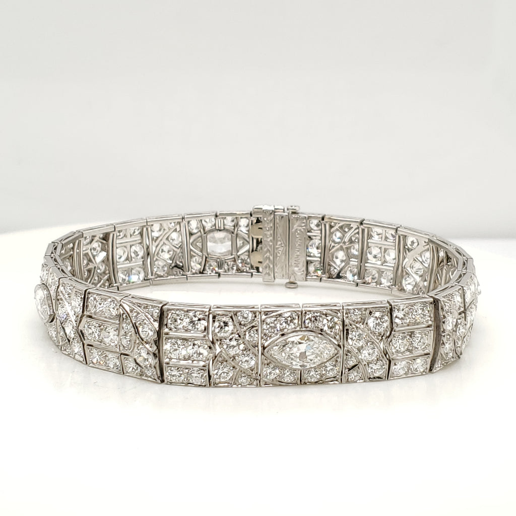 Art Deco Marcu & Co Platinum Diamond Bracelet