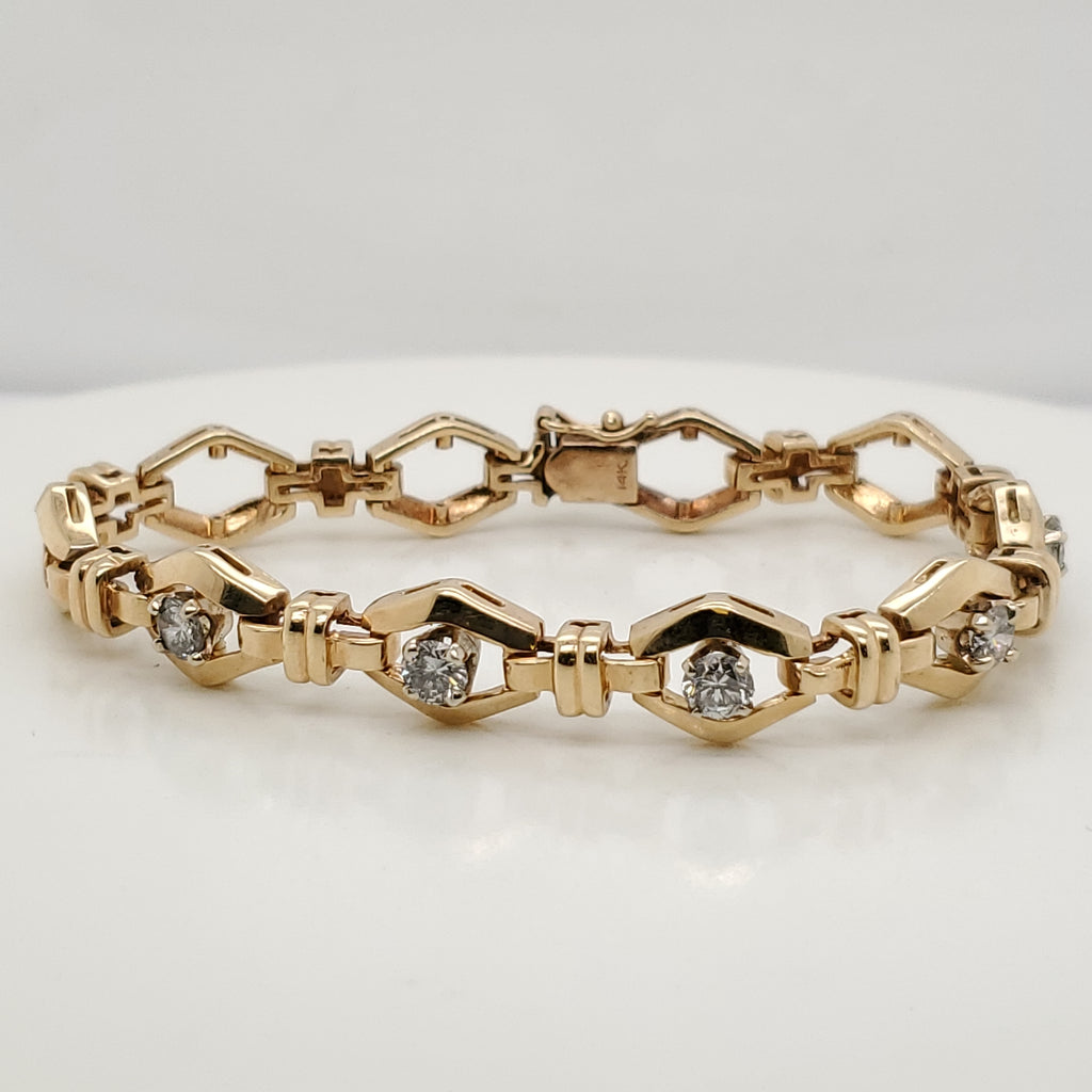 14kt Yellow Gold and Diamond Bracelet