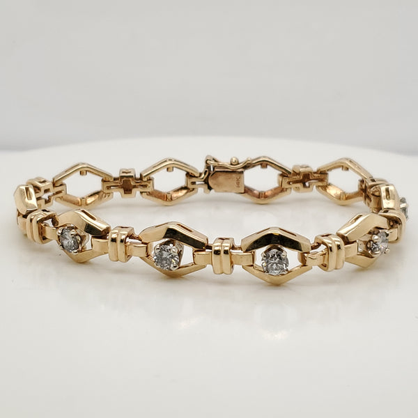 14kt Yellow Gold and Diamond Bracelet