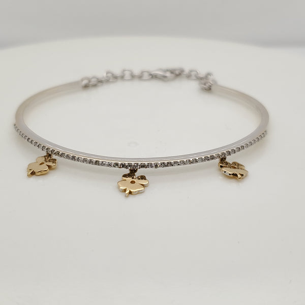 18kt Gold and Diamond Four Leaf Clover Bracelet