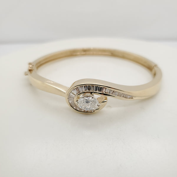 14kt Yellow Gold and Diamond Bangle Bracelet