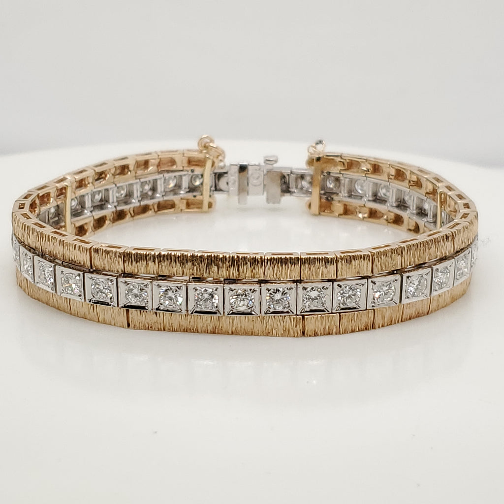 14kt Yellow Gold 5.00 Carat Diamond Bracelet With Jacket