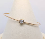 14K Yellow Gold 0.44ct European Cut Diamond Solitaire Bangle