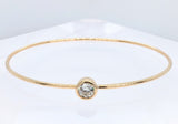 14K Yellow Gold 0.44ct European Cut Diamond Solitaire Bangle