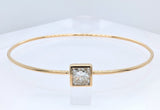 14K Yellow Gold 1.03ct Radiant Cut Diamond Solitaire Bangle