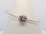 14K Yellow Gold 2.99ct Brilliant Round Cut Diamond Solitaire Bangle