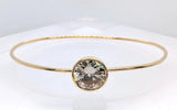 14K Yellow Gold 2.99ct Brilliant Round Cut Diamond Solitaire Bangle