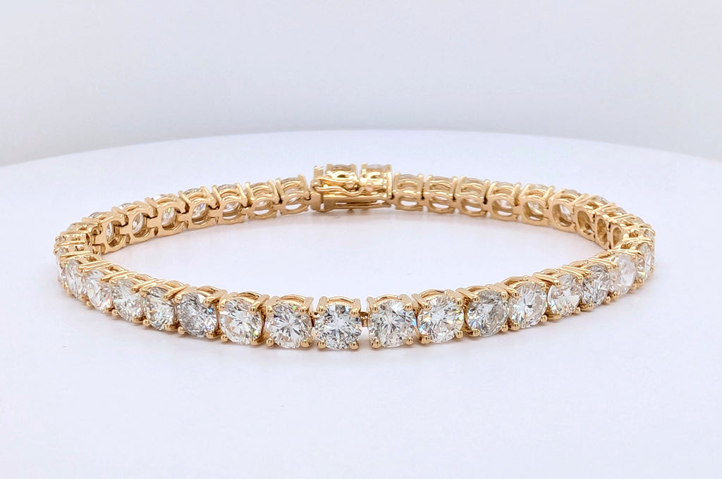14K Yellow Gold Diamond Tennis Bracelet
