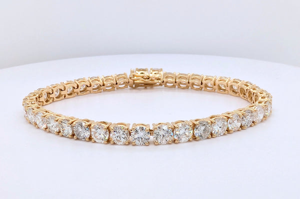 14K Yellow Gold Diamond Tennis Bracelet