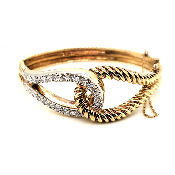 18Kt Yellow Gold and Diamond Bangle Bracelet
