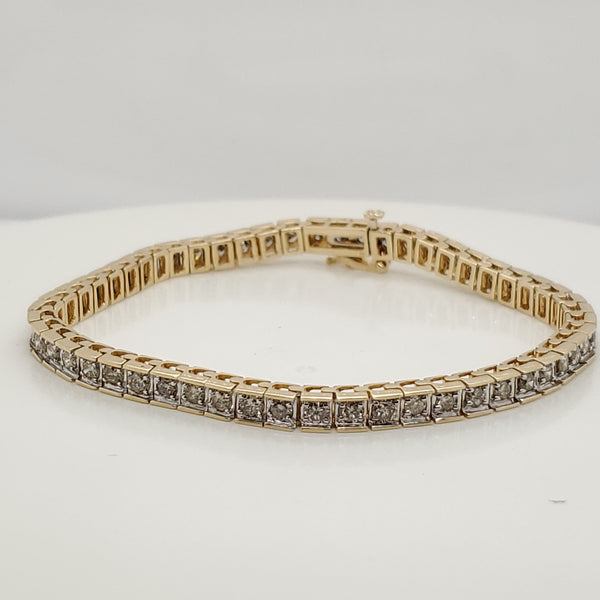 14kt Yellow Gold 4.00 Carat Diamond Tennis Bracelet
