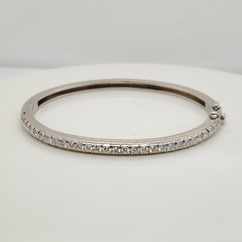 14Kt White Gold Diamond Bangle Bracelet
