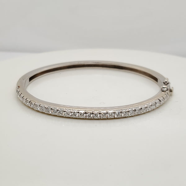 14Kt White Gold Diamond Bangle Bracelet