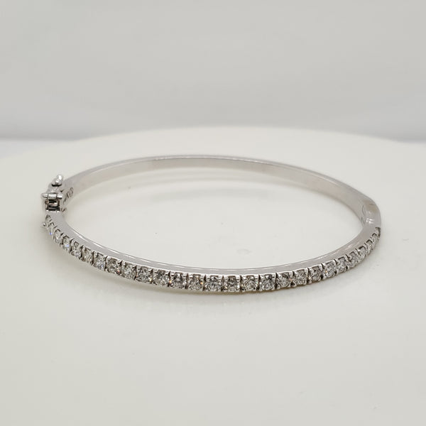14Kt White Gold Diamond Bangle Bracelet