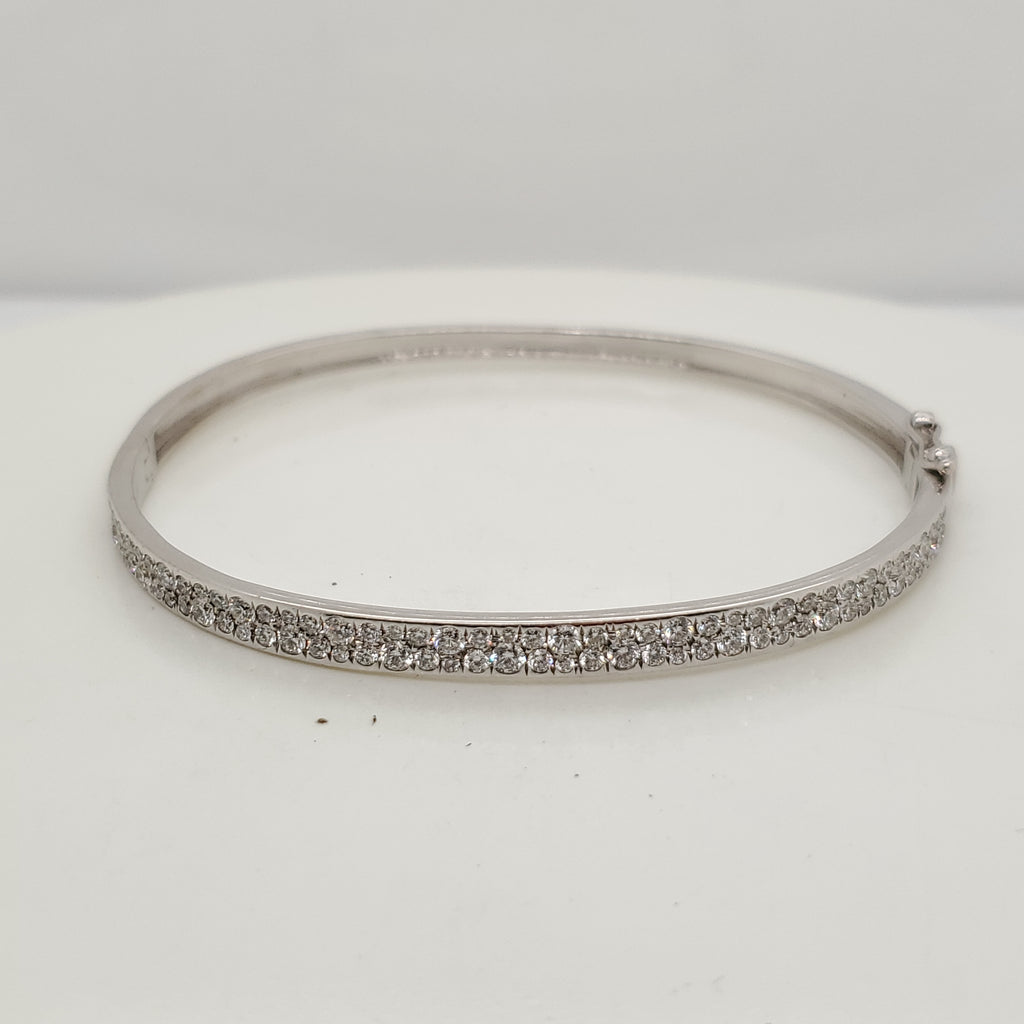 14kt White Gold and Diamond Bangle Bracelet