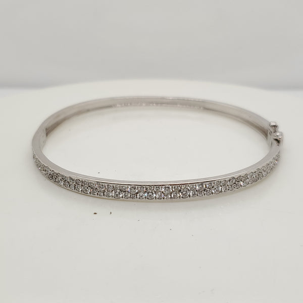 14kt White Gold and Diamond Bangle Bracelet