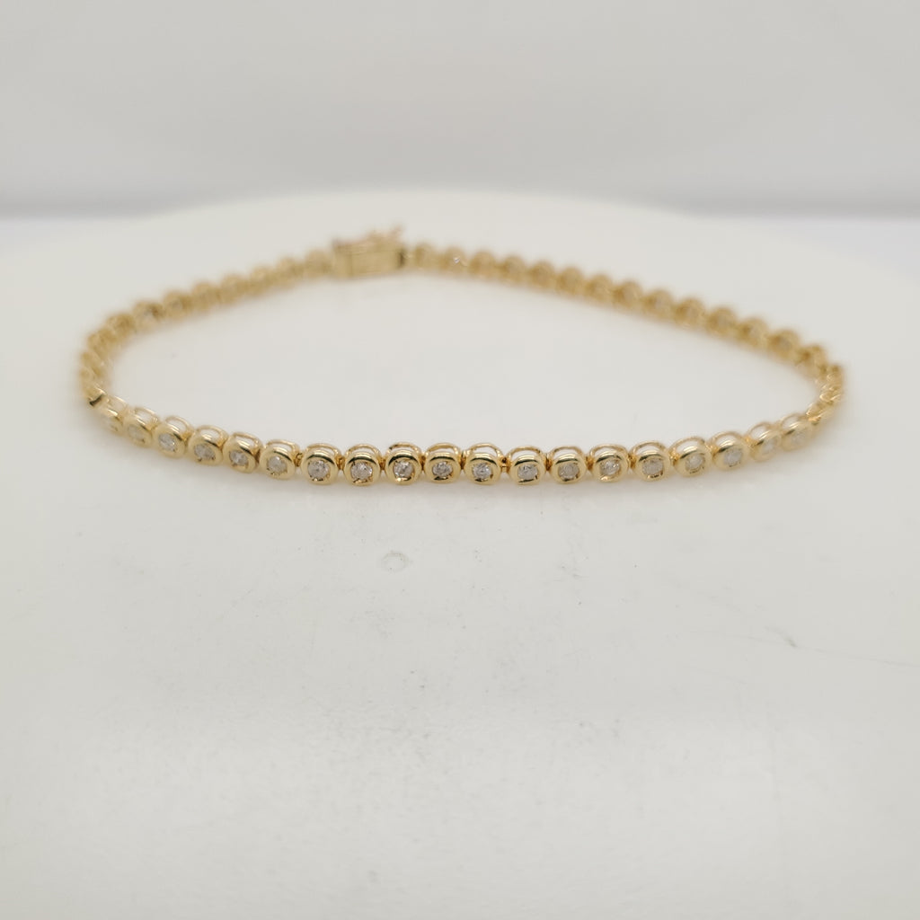 18kt Yellow Gold Diamond Tennis Bracelet